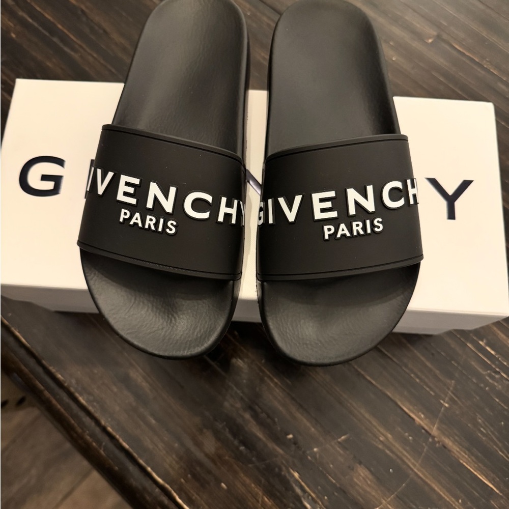 Givenchy Black Logo Slide Sandals